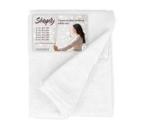 Tex family Paire de rideaux en verre moderne Simply blanc - tissu polyester bouclé semi-transparent, orlin tunnel - paire (2 toilettes) 45 x 240 cm