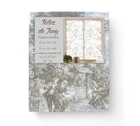 tex family Paire de Rideaux en Verre Toiles DE JOUY Beige Large 60 cm par fenêtre et Porte - Paire (2 Toiles) 60 x 150 cm