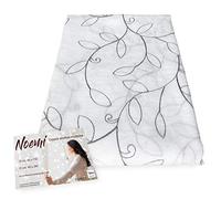 Tex family Paire de rideaux Noemi broderie moderne feuille grise, Porte Rideau, Meuble Rideau Cuisine - Lot de 2 (2 toiles) 60 x 150 cm