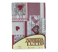 tex family Plaid d’Ameublement Couvre-Tout Grand Foulard Multi-Usage en Coton - Couvre-Lit, Protège-Canapé - Aprica Rouge - 1 Place - Fabriqué en Italie