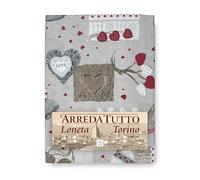 tex family Plaid d’Ameublement Couvre-Tout Grand Foulard Multi-Usage en Coton - Couvre-Lit, Protège-Canapé - Tyrol Holly - 1 Place - Fabriqué en Italie