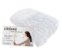 tex family Rideau à Fils Vivienne pour Porte 150 x 300 cm Couleur Unie Blanc