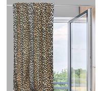 Tex family Rideau de rideau emballé fabriqué en Italie 140 x 280 cm pour tous les types de bâtons et rails Safari Maculata Leopardata