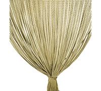 tex family Rideau Mariel © Doux à Perles en Tissu Doux Anti-Insectes Anti-Bruit à Fils Beige - 120 x 220 cm