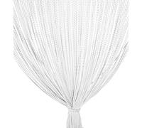 tex family Rideau Mariel © Doux à Perles en Tissu Souple, Anti-Insectes Anti-Bruit à Fils Blanc glacé, 120 x 220 cm