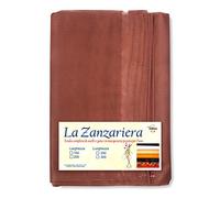 Tex family Rideau moustiquaire marron uni - Filet Marquisette Fitta 100 % polyester - Oeillets acier, prêt à l'emploi, fabriqué en Italie - 150 x 250 cm