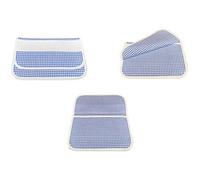 Tex family Sachet de maternelle à carreaux teinté en fil avec toile AIDA pour broder le nom - Bleu