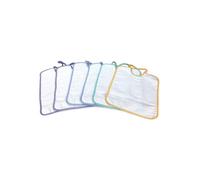 tex family Set de 6 Bavoirs BAVETTES Bébé POLLICINO © cm 28 x 33 bavoir avec Élastique 100% Coton avec Toile Aïda pour broder le Nom