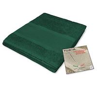 Tex family Set de serviettes de bain Tosca © en éponge de coton 100 % à broder point de croix 1 + 1 visage et invité - vert foncé
