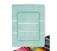 Tex family Set de serviettes éponge toile Aida à broder point de croix 1+1 visage et invité avec fil offert - Vert
