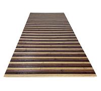 tex family Tapis en Bois Bamboo Woody © Tapis antidérapant Multi-Usage Cuisine Salle de Bains Entrée (Cm. 50x100, Fumé Marron)