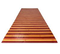 tex family Tapis en Bois Bamboo Woody © Tapis antidérapant Multi-Usage Cuisine Salle de Bains Entrée (Cm. 50x100, Fumé Bordeaux)