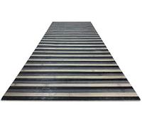 tex family Tapis en Bois Bamboo Woody © Tapis antidérapant Multi-Usage Cuisine Salle de Bains Entrée (Cm. 50x100, Fumé Noir)