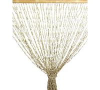 Tex Family Wood© Rideau de chaînettes tressées en fibre naturelle, anti-insectes et antibruit, beige, 120 x 220 cm