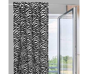 Tex Family Zebrata Rideau blanc et noir, 140 x 280 cm, Fabriqué en Italie -