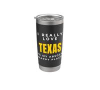 Texan J'aime vraiment un résident du Texas Gobelet isotherme en acier inoxydable double paroi