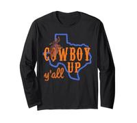 Texan Rodeo Cowboy Up Y'all Lone Star Home State HLSR Chemise Manche Longue