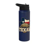 Texas 1845 : Fierté de l'État du Texas et de son patrimoine Stainless Steel Insulated Water Bottle