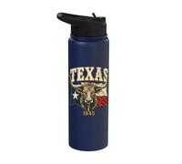 Texas 1845 : Fierté de l'État du Texas et de son patrimoine Stainless Steel Insulated Water Bottle
