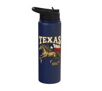 Texas 1845 : Fierté de l'État du Texas et de son patrimoine Stainless Steel Insulated Water Bottle