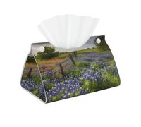 Texas Bluebonnets - Boîte à mouchoirs moderne en cuir synthétique - Distributeur de papier décoratif - Organiseur de papier facial rectangulaire - Décoration d'intérieur