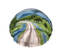 Texas Bluebonnets Bonnet de douche réutilisable pour femme avec élastique double couche pour cheveux longs
