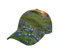 Texas Bluebonnets Casquette de baseball unisexe réglable Motif paysages Chapeau de papa Sports de plein air Chapeau de soleil Noir