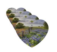 Texas Bluebonnets - Lot de 4 désodorisants pour voiture - Cartes parfumées à suspendre - Longue durée - Pour armoire, salle de bain, voiture, miroir intérieur