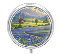 Texas Bluebonnets - Pilulier de voyage étanche et portable - En métal - Étanche à l'humidité - Avec 3 compartiments