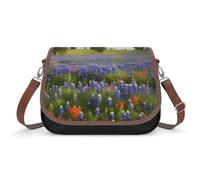 Texas Bluebonnets Sac à bandoulière pour femme, sac à bandoulière en cuir réglable, sac mains libres