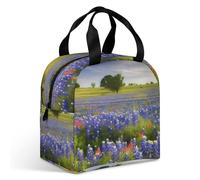 Texas Bluebonnets Sac à déjeuner isotherme pour adulte, étanche avec fermeture éclair et plusieurs poches, grande capacité pour bureau, travail, pique-nique