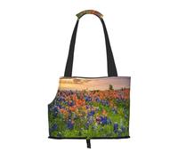 Texas Bluebonnets Sac de transport pour petits chiens, chats et lapins Motif paysage