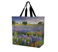 Texas Bluebonnets Sac fourre-tout réutilisable et respectueux de l'environnement pour femme Grande capacité
