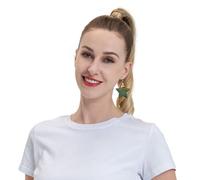 Texas Bluebonnets Scenery Boucles d'oreilles élégantes en cuir Motif étoile Accessoires tendance et uniques pour un usage quotidien, taille unique
