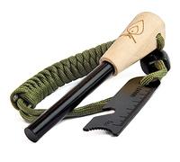 Texas Bushcraft Allume-feu - 3/8 "Épais Ferro Rod avec Striker et Paracorde Poignet - Étanche Pierre à feu en Acier pour Votre équipement de Camping, randonnée et randonnée