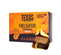 Texas Club Allume-Feux naturels Original Flame Flash, Un Allume-Feux Naturel et écologique pour poêles, barbecues, cheminées et Feux de Camp, 72 unités