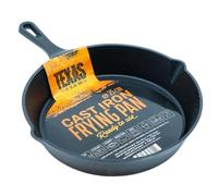 TEXAS CLUB Cast Fer Frying Pan Large 25 cm - Poignée en métal pour barbecue et barbecue