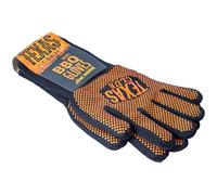 TEXAS CLUB Gants de Barbecue résistants à la Chaleur I Gants ignifuges en Tissu Deyan I Gants de Cuisine Gants de Four pour pâtisserie, Cuisine et Barbecue - Noir/Rouge