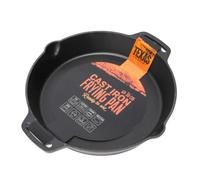 TEXAS CLUB Grande poêle en fonte, 36 cm - Poêle avec manche en métal pour grill et barbecue