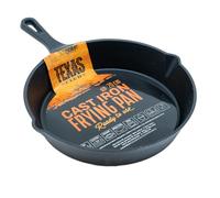 TEXAS CLUB Poêle en fonte 20 cm - Idéale pour la cuisson à l'induction, poêle à frire en fonte, poêle à griller en fonte, poêle en fonte, poêle à steak, poêle à griller, poêle à griller en fonte pour