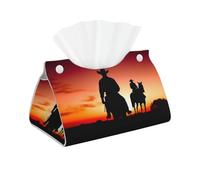 Texas Cowboy Boîte à mouchoirs moderne en cuir synthétique Distributeur de papier décoratif Boîte à mouchoirs en papier de voiture Organiseur rectangulaire pour mouchoirs en papier pour la maison