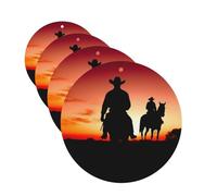 Texas Cowboy Lot de 4 désodorisants pour voiture - Cartes parfumées à suspendre - Longue durée - Pour armoire, salle de bain, voiture, miroir intérieur