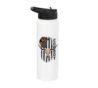 Texas Cowboy Skull Western Rodeo Cowboy Stainless Steel Insulated Water Bottle