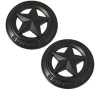 Texas Edition Star All Lot de 2 emblèmes ronds noirs 7,6 cm pour Tacoma, F150, Silverado, Titan, capot, porte, grille, hayon, garde-boue, etc