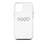 Texas Hold'em Poker Quatre Costumes Cœurs Clubs Pêche Coque pour iPhone 12/12 Pro