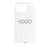 Texas Hold'em Poker Quatre Costumes Cœurs Clubs Pêche Coque pour iPhone 15