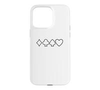 Texas Hold'em Poker Quatre Costumes Cœurs Clubs Pêche Coque pour iPhone 15 Pro Max