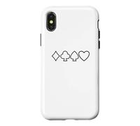 Texas Hold'em Poker Quatre Costumes Cœurs Clubs Pêche Coque pour iPhone X/XS