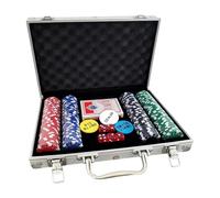 Texas Holdem Poker Set - Mallette en métal plastique | Jetons de poker sans dénomination avec étui | Jeu de jetons de poker pour Cassino Game Night Party Players amateurs de jeux en famille