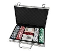 Texas Holdem Poker Set - Mallette en métal plastique | Jetons de poker sans dénomination avec étui | Jeu de jetons de poker pour Cassino Game Night Party Players amateurs de jeux en famille